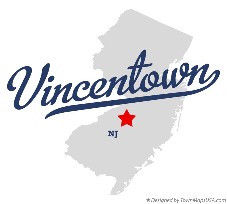 Map of Vincentown New Jersey NJ