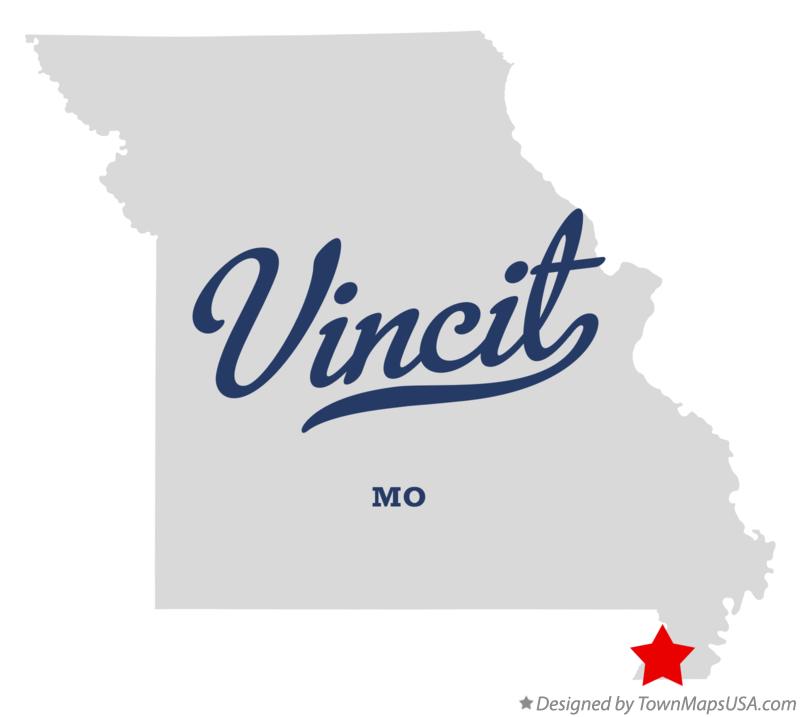 Map of Vincit Missouri MO