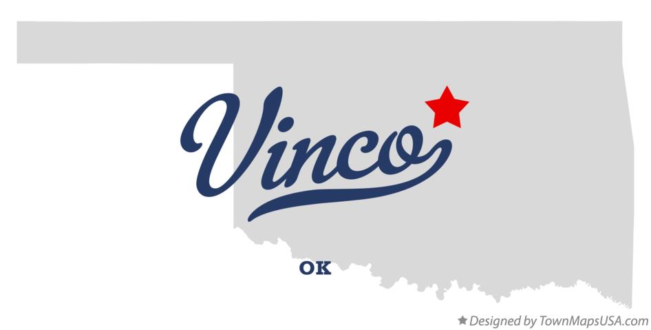 Map of Vinco Oklahoma OK