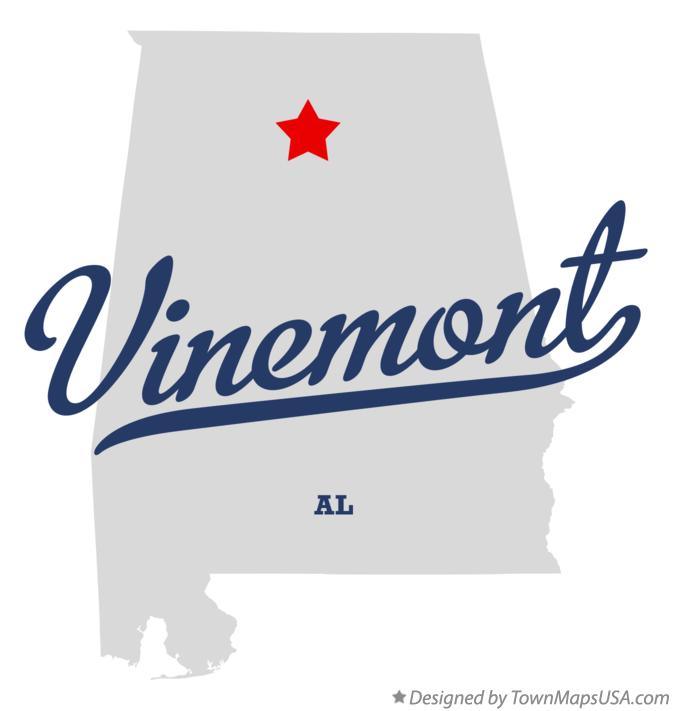 Map of Vinemont Alabama AL