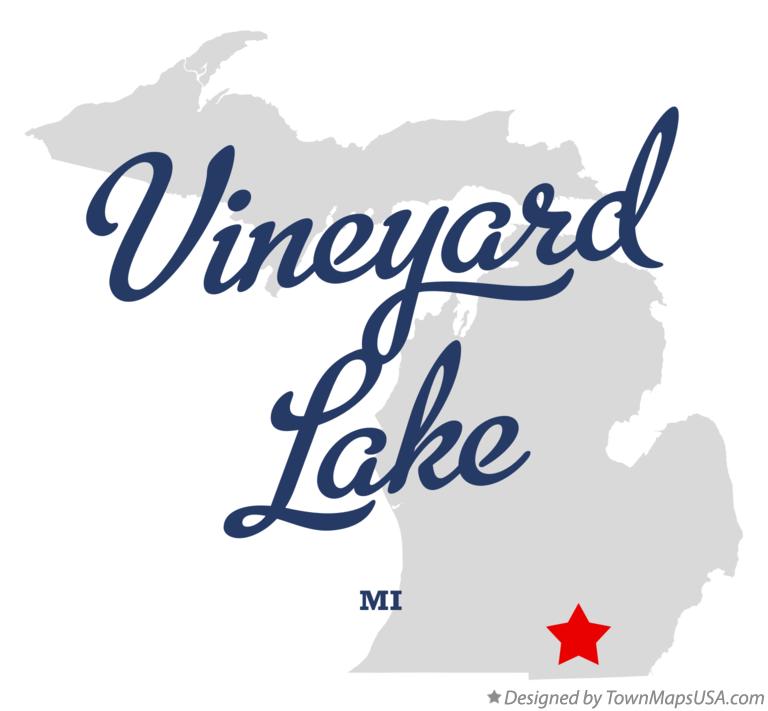 Map of Vineyard Lake Michigan MI