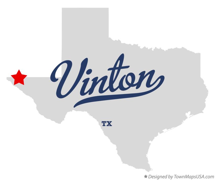 Map of Vinton Texas TX