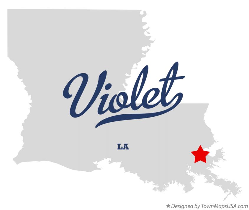 Map of Violet Louisiana LA