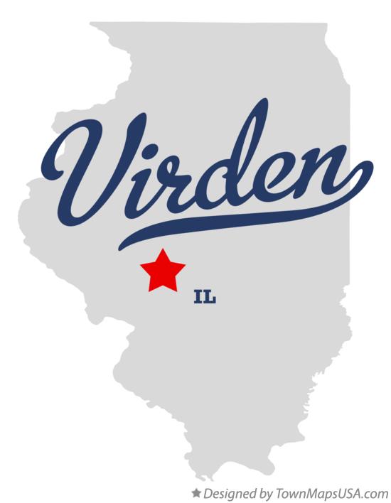 Map of Virden Illinois IL