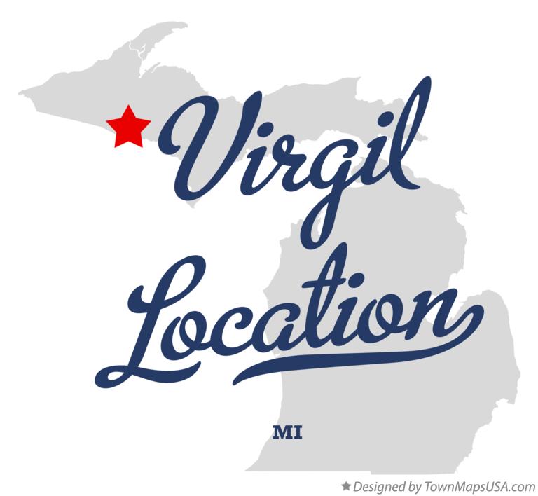 Map of Virgil Location Michigan MI