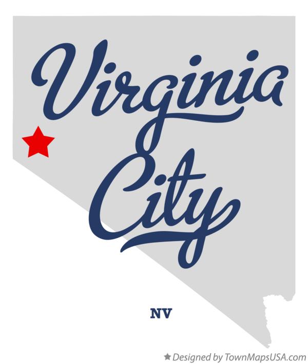 Map of Virginia City Nevada NV