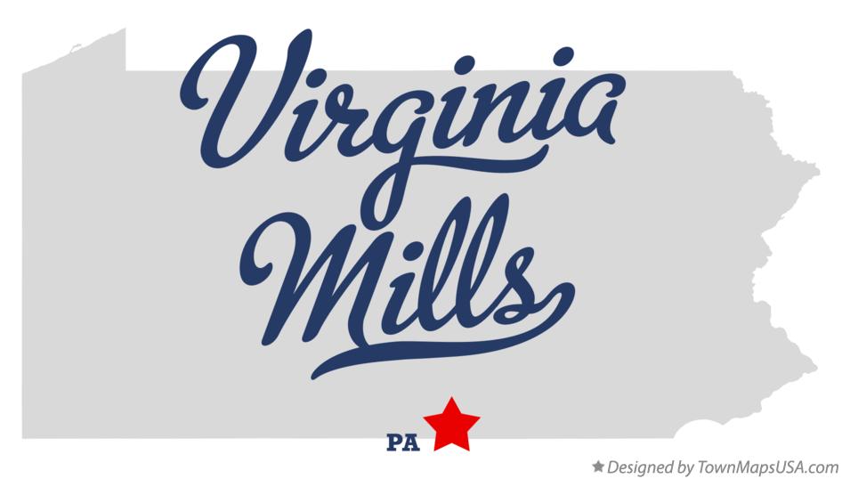 Map of Virginia Mills Pennsylvania PA