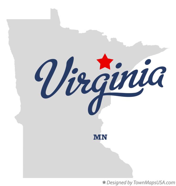 Map of Virginia Minnesota MN