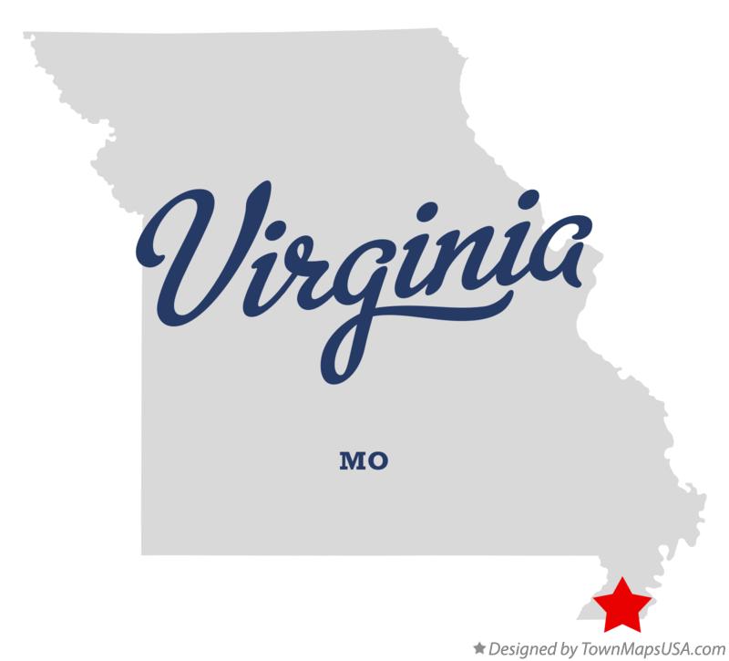 Map of Virginia Missouri MO