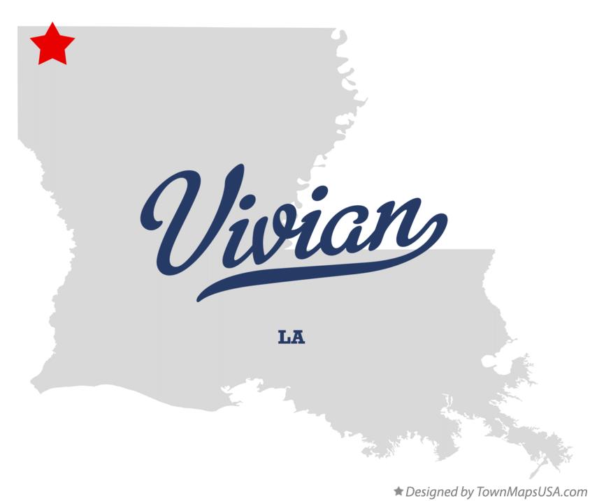 Map of Vivian Louisiana LA