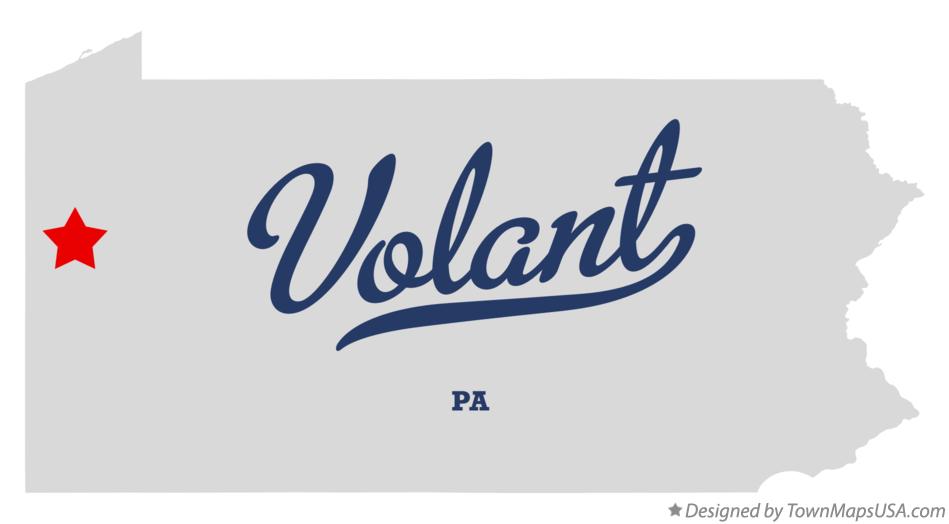 Map of Volant Pennsylvania PA