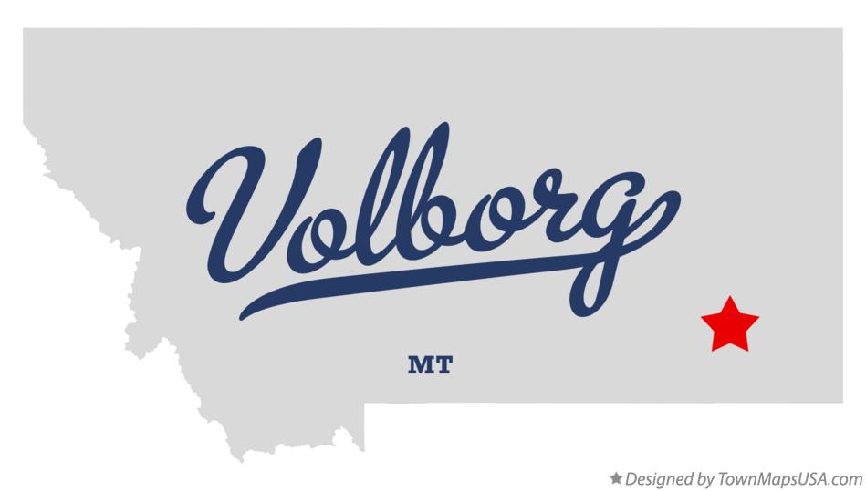 Map of Volborg Montana MT