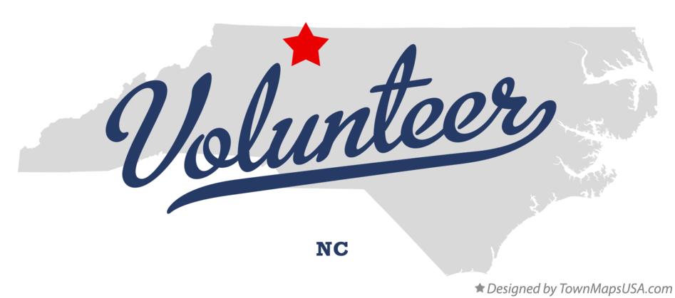 Map of Volunteer North Carolina NC