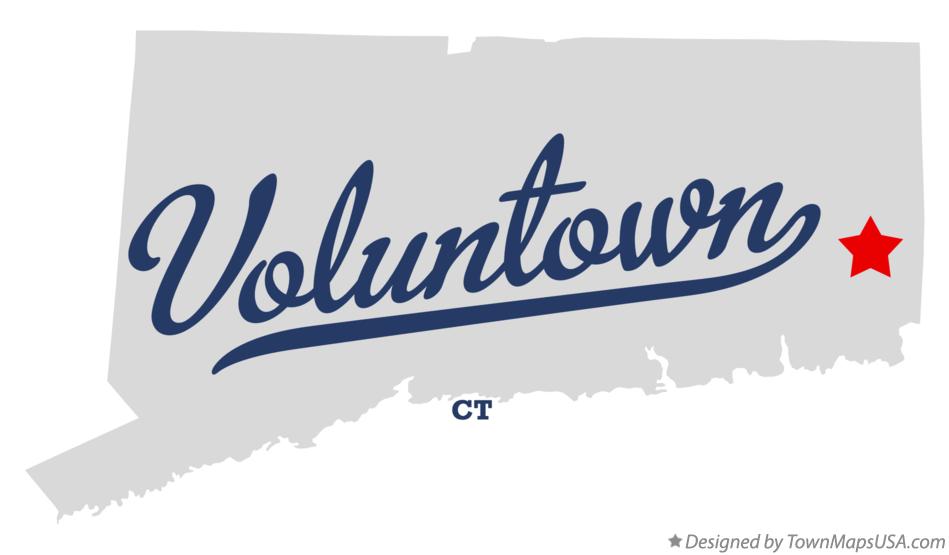 Map of Voluntown Connecticut CT