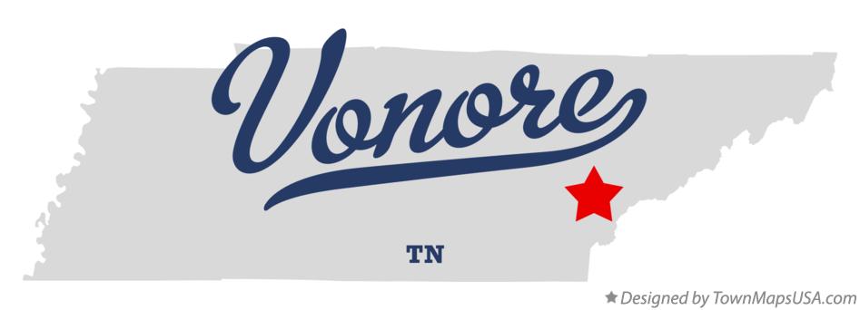 Map of Vonore Tennessee TN
