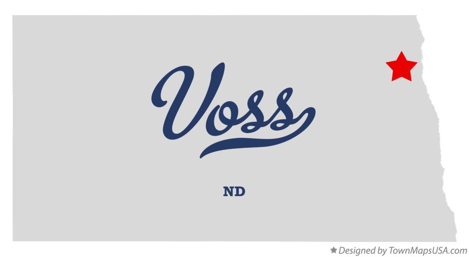 Map of Voss North Dakota ND