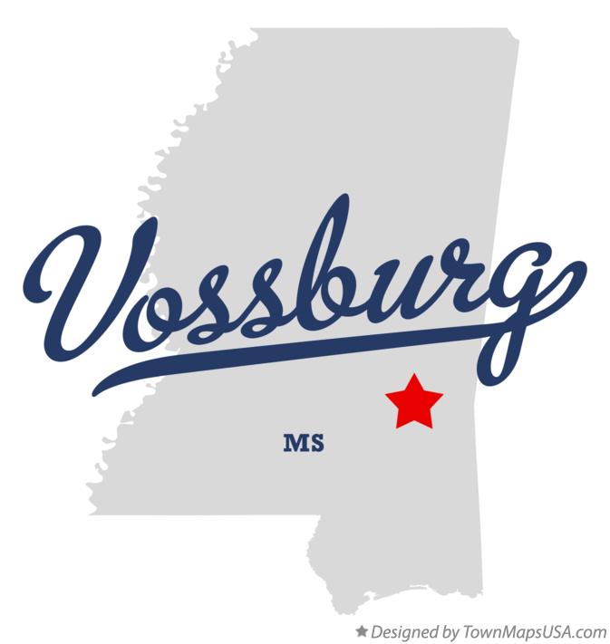 Map of Vossburg Mississippi MS