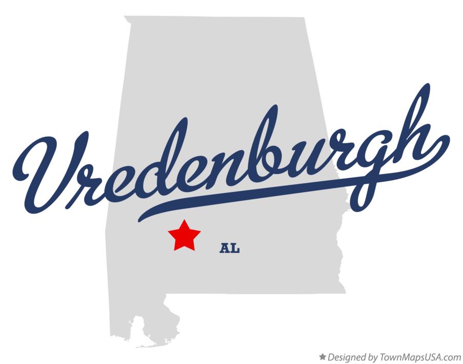 Map of Vredenburgh, AL, Alabama