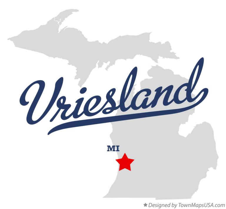 Map of Vriesland Michigan MI