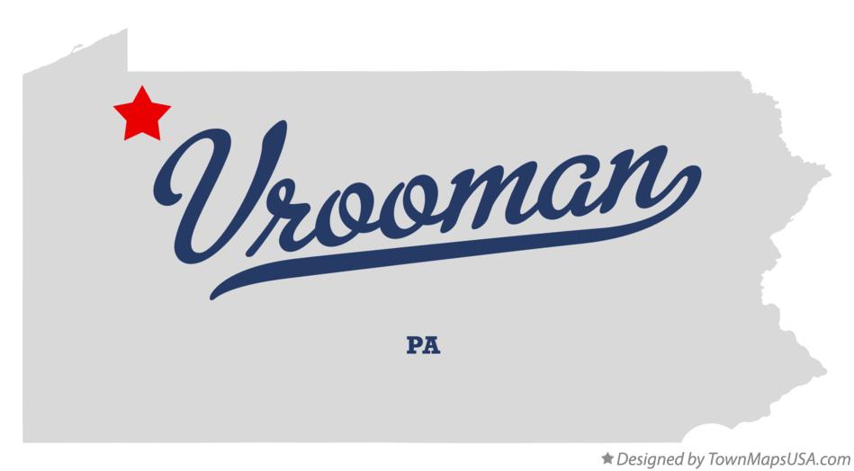 Map of Vrooman Pennsylvania PA