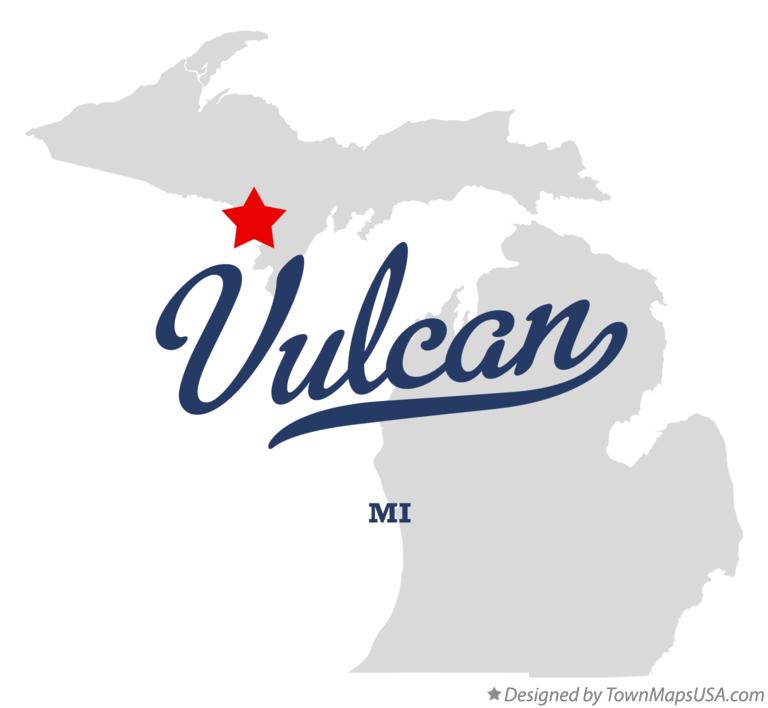 Map of Vulcan Michigan MI