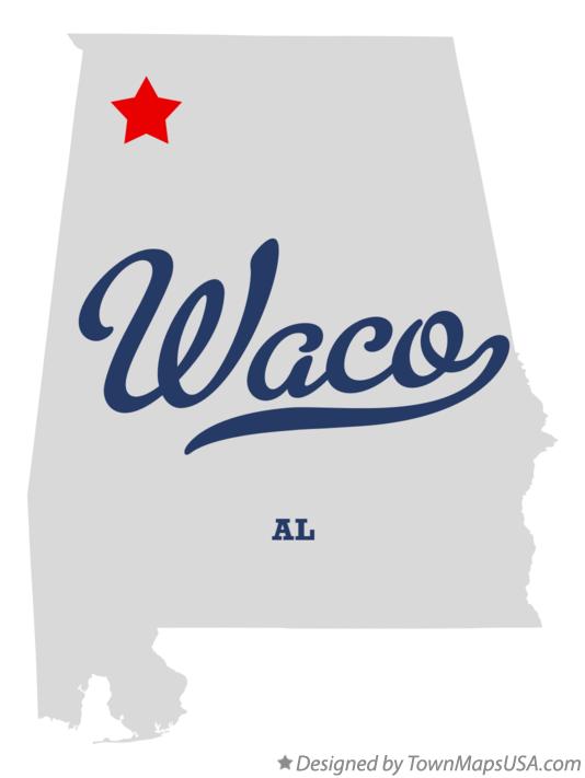 Map of Waco Alabama AL