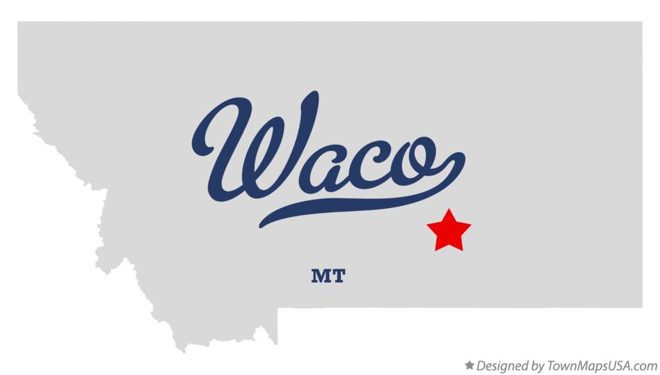 Map of Waco Montana MT