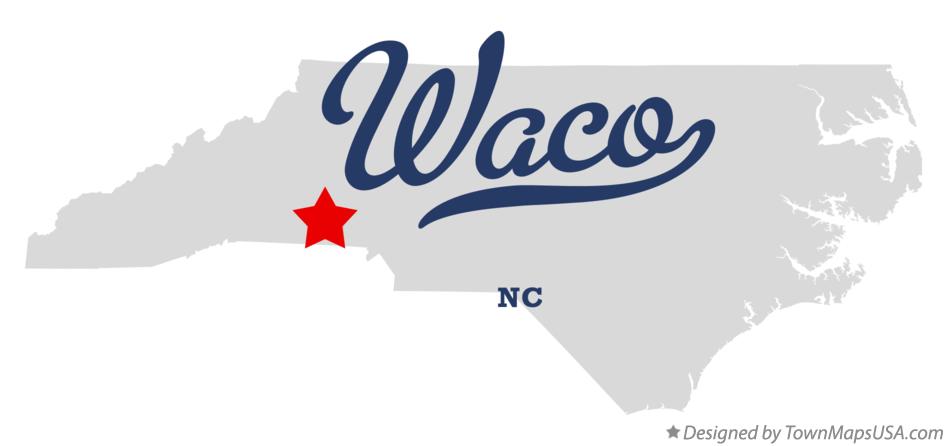 Map of Waco North Carolina NC