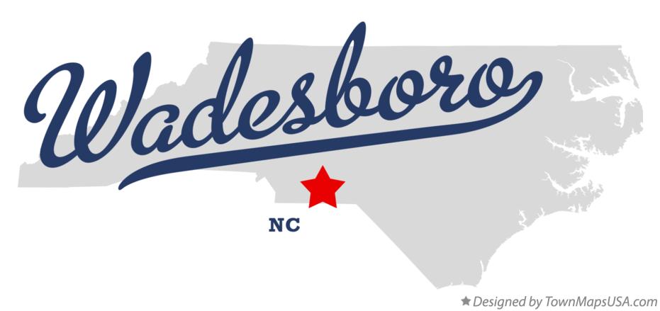 Map of Wadesboro North Carolina NC
