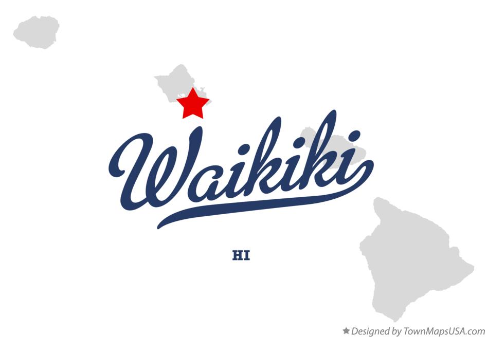 Map of Waikiki Hawaii HI