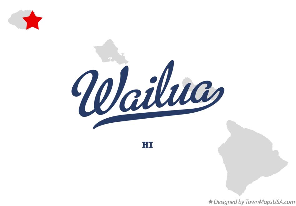 Map of Wailua Hawaii HI
