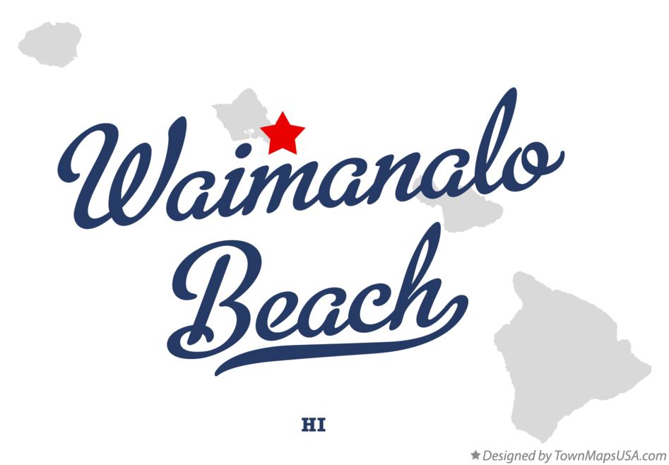Map of Waimānalo Beach Hawaii HI
