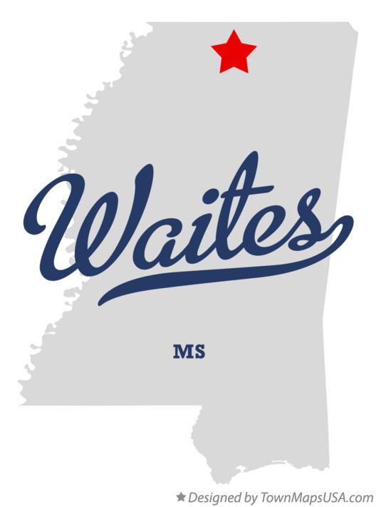 Map of Waites Mississippi MS