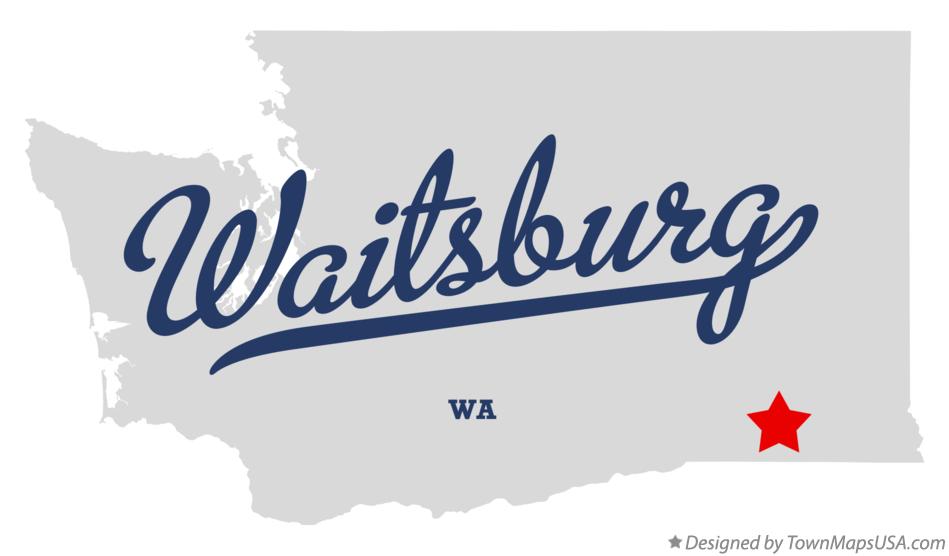 Map of Waitsburg Washington WA