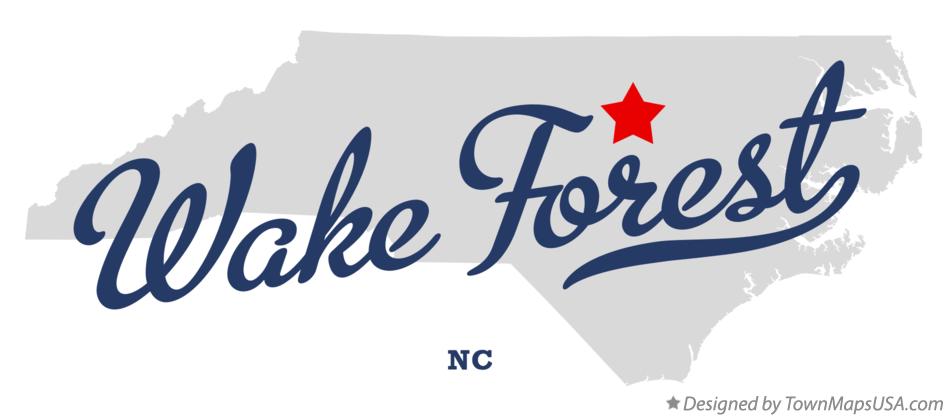 Map of Wake Forest North Carolina NC