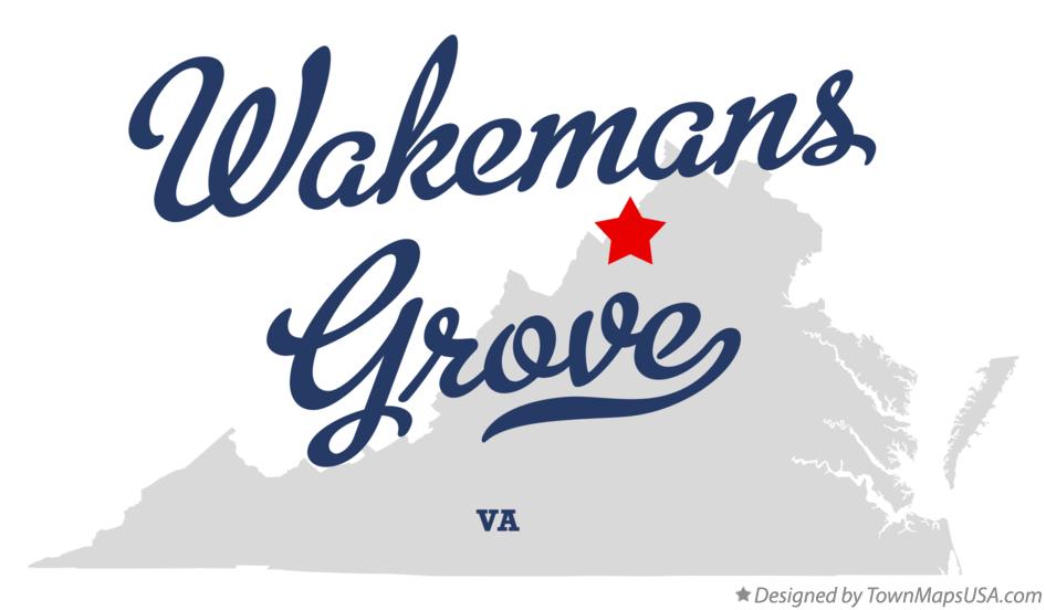 Map of Wakemans Grove Virginia VA