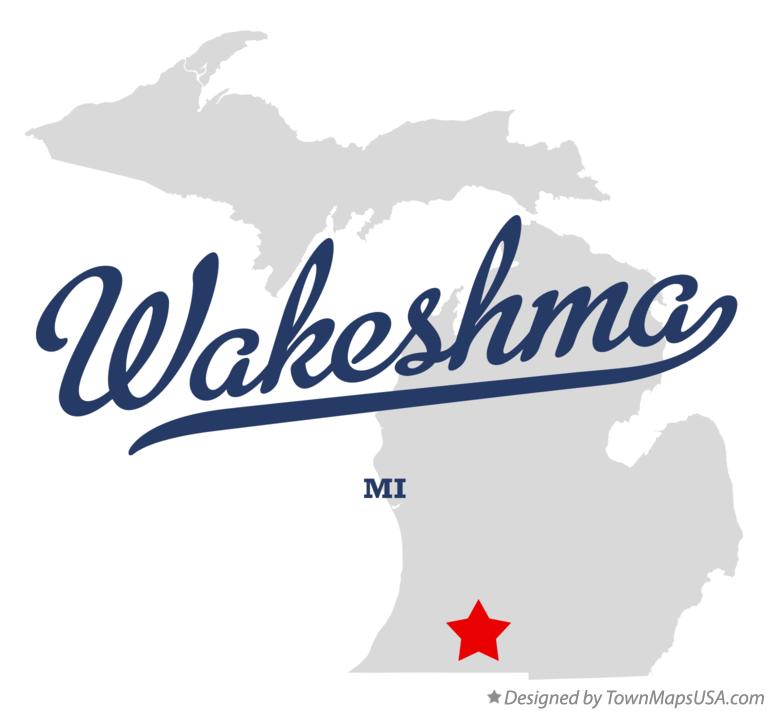 Map of Wakeshma Michigan MI