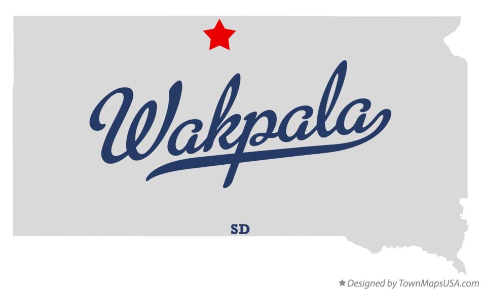Map of Wakpala South Dakota SD