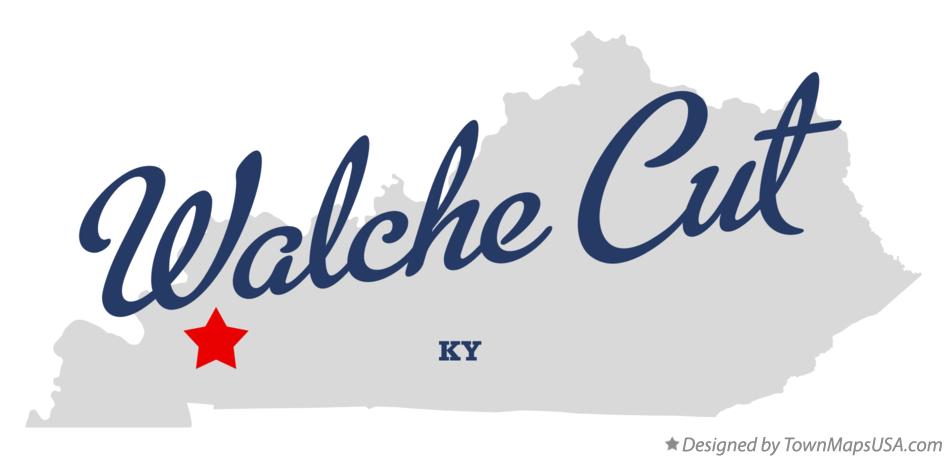 Map of Walche Cut Kentucky KY