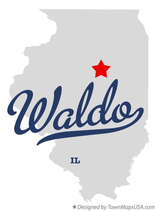 Map of Waldo Illinois IL