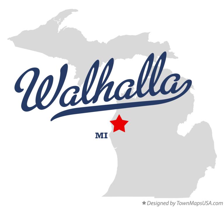 Map of Walhalla Michigan MI