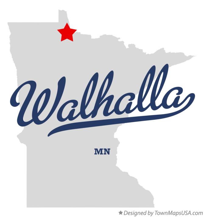 Map of Walhalla Minnesota MN