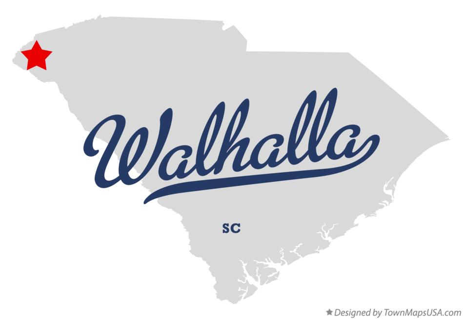 Map of Walhalla South Carolina SC