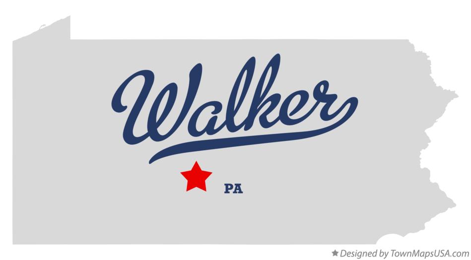 Map of Walker Pennsylvania PA