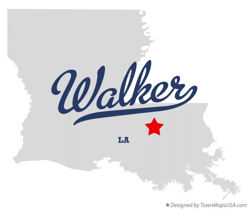 Map of Walker Louisiana LA