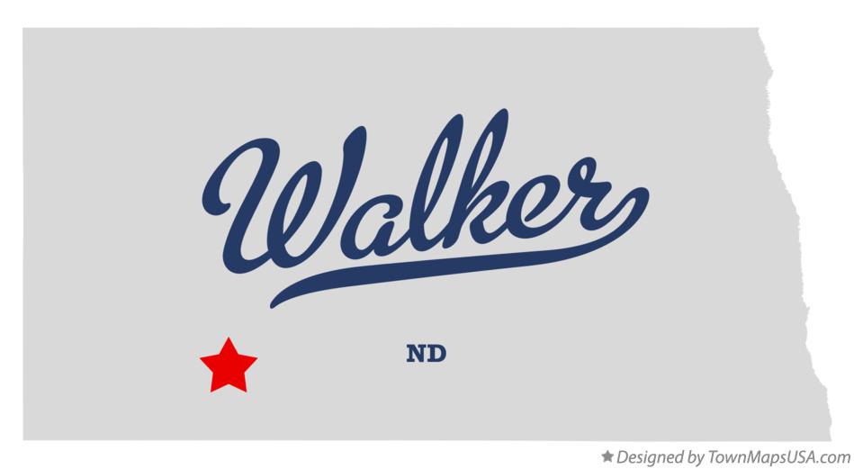 Map of Walker North Dakota ND