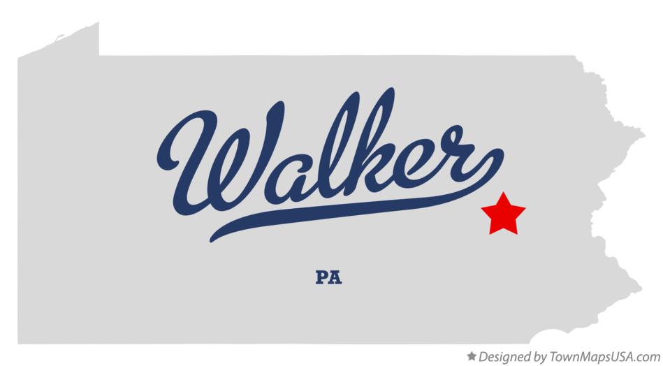 Map of Walker Pennsylvania PA