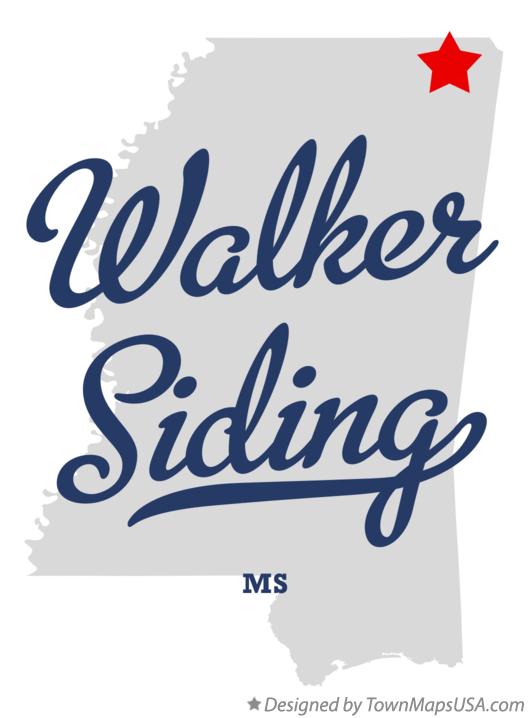 Map of Walker Siding Mississippi MS