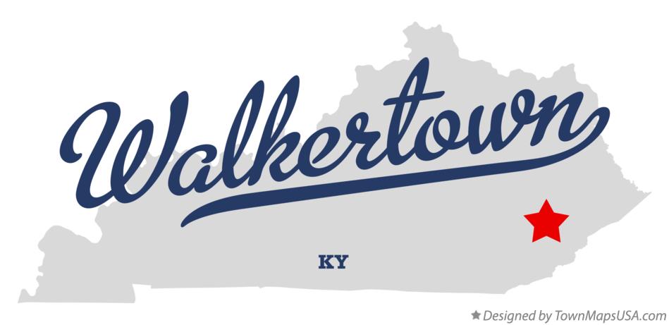 Map of Walkertown Kentucky KY
