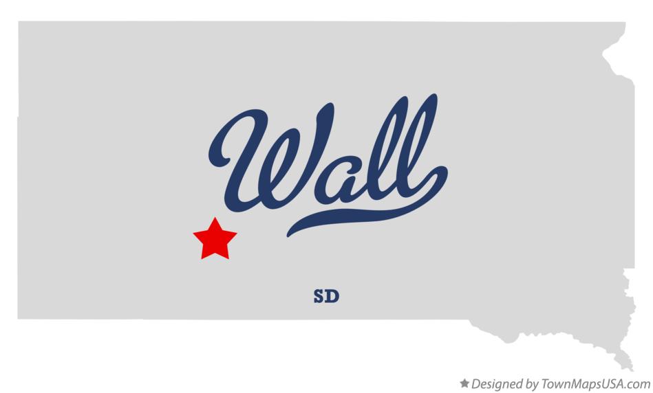 Map of Wall South Dakota SD